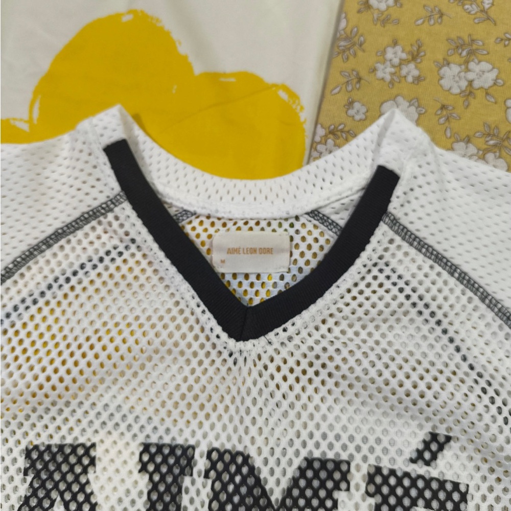 Aime Leon Dore White Mesh Jersey with Black Trims and '32' Print - Picture 2 of 8